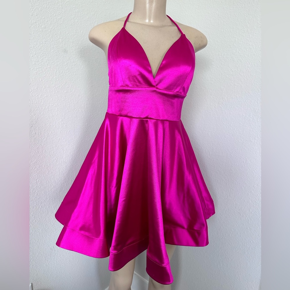 Hot Pink Magenta Skater Dress
